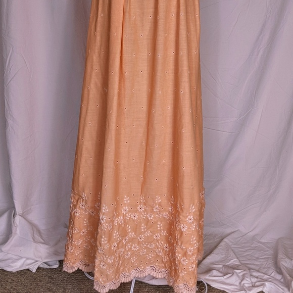 1970s Vintage Handmade Maxi Sundress in Peach - Picture 5 of 8